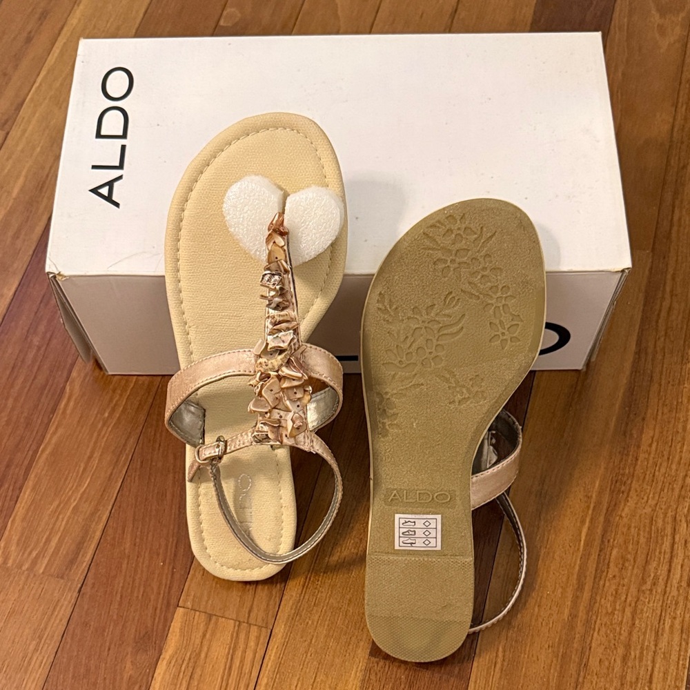 Aldo Beige and Gold Women's Sandals